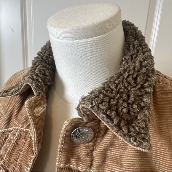 True Religion Corduroy Sherpa Jacket Brown Trucker World Tour Size Small - Picture 4 of 13